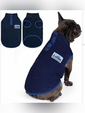 cyeollo Fleece Dog Sweater, Turtleneck Pullover Dog Sweatshirts, blue XXL